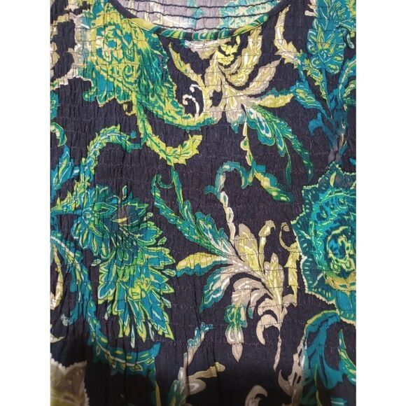 Croft and Barrow Dress Ladies Extra Large Navy Green Sleeveless Light Weight - Picture 5 of 8